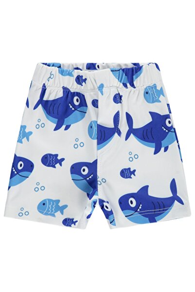 Civil Baby Costum de baie cu imprimeu cu pești, 6-18 luni - Alb