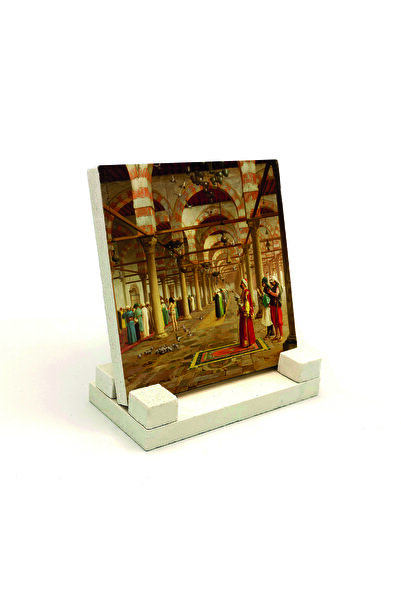 Sadrazam Πλακέτα επιτραπέζιας βάσης από πέτρα με εκτύπωση Camide Namaz Kılanl...