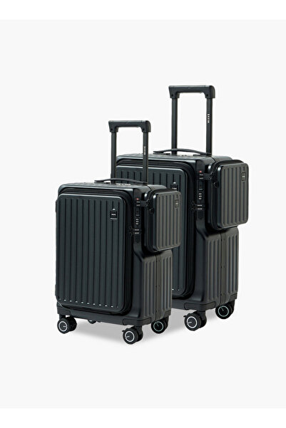 Wave Ribbed Hardcase Luggage Trolley with Pocket - 20 inches Cabin Bag