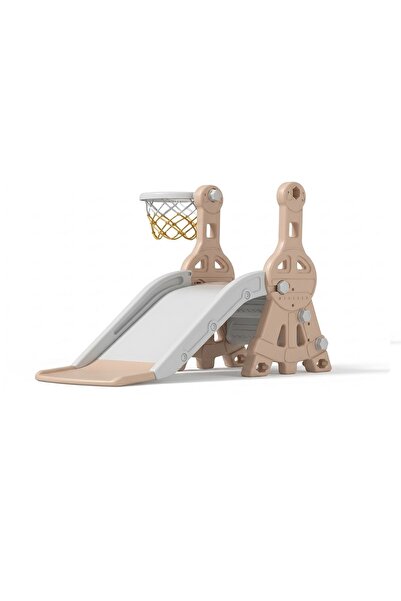FULLJOY Slide with 2*1 Basketball Hoop Kids Indoor and Outdoor Playground Set...