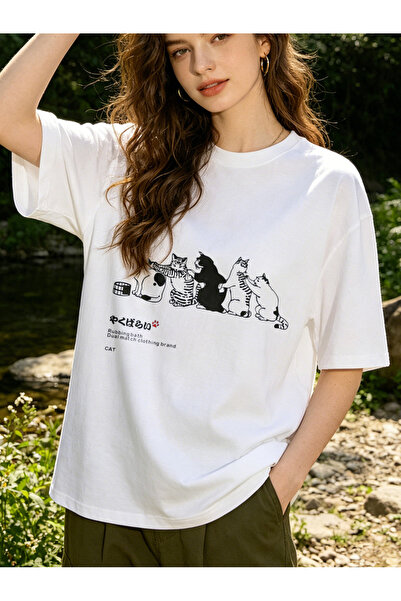 bolivia's Women's White Relaxed Fit Round Neck 100% Organic Cotton T-Shirt