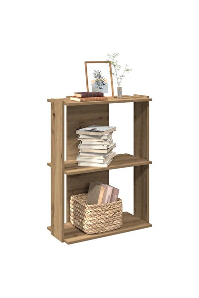 vidaxl Βιβλιοθήκη 3 επιπέδων Δρυς τεχνίτης 60x30x80 cm