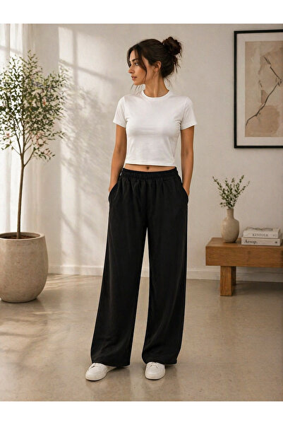 ZAVIXO Γυναικείο Crop Casual Σετ 2 τεμαχίων, 100% Βαμβάκι, Καθημερινό Κομψό Σετ