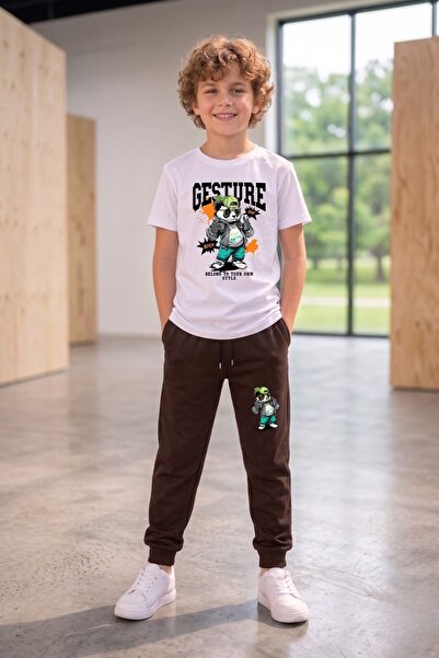 cm buseyiz BuseKids Boy's New Season Πολύχρωμο T-Shirt με στάμπα και σετ με ρ...