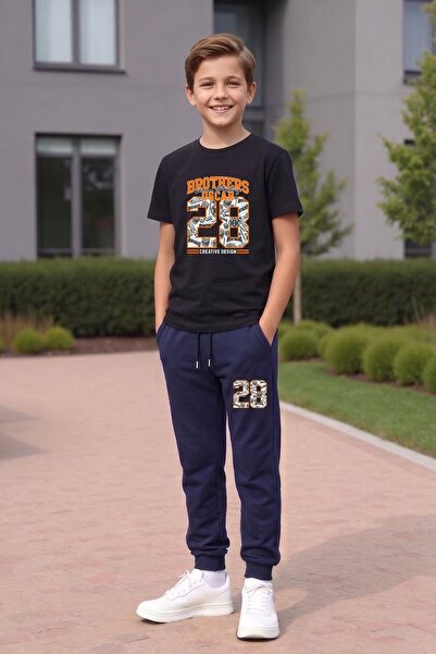 cm buseyiz BuseKids Boy's New Season Πολύχρωμο T-Shirt με στάμπα και σετ με ρ...