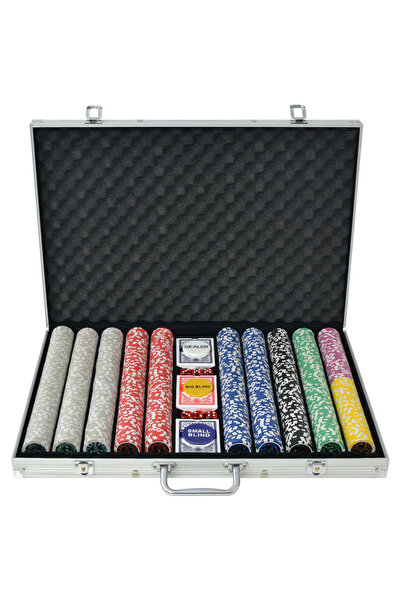 vidaxl Σετ Πόκερ με 1000 Μάρκες Laser από Αλουμίνιο