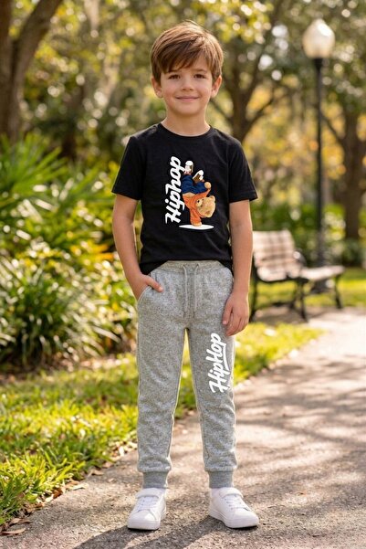 cm buseyiz Busekids Boys' Trendy Multi-Colored Printed T-Shirt with Ribbed Bo...