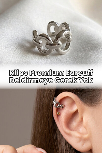 Elifsu Jewelry Klips Sıkıştırmalı Kıkırdak Earcuff Deliksiz Model - Deldirmey...