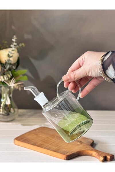şirineşyalarım Gauzy 350 ml Borosilicate Glass Oil Dispenser - Green