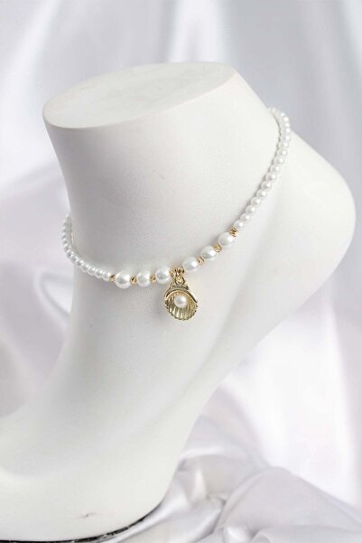 Inure Jewelry خلخال موديل اللؤلؤ الأبيض
