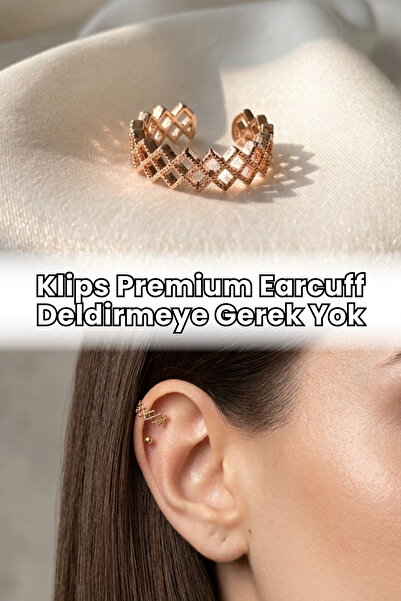 Elifsu Jewelry Klips Sıkıştırmalı Kıkırdak Earcuff Deliksiz Model - Deldirmey...