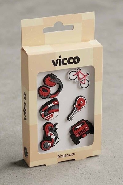 Vicco 6 Parça Karışık Desenli Jibbitz Aksesuar Paketi