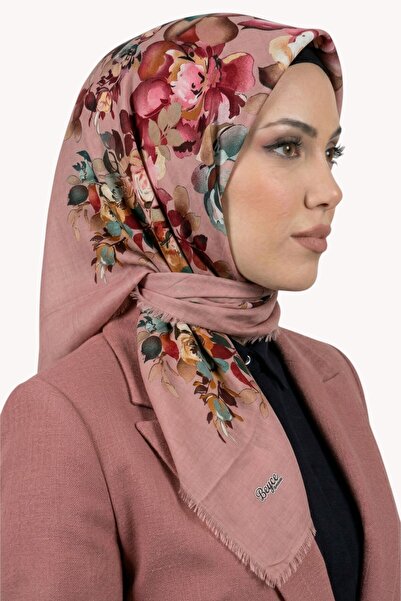 hadiora وشاح نسائي مزين بالزهور من فرو المنك 6504