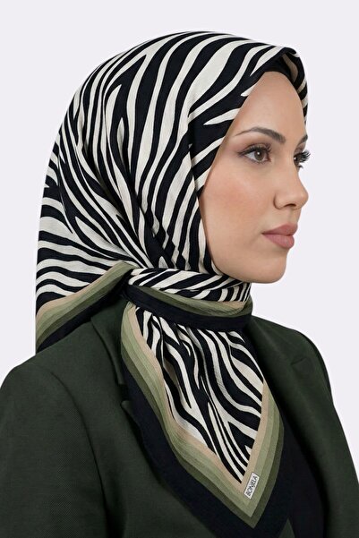 hadiora Women's Green Zebra Patterned Mio Jazz Scarf