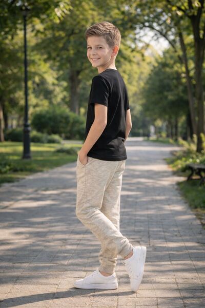 armicem Armikids Boys' New Season Multi-Colored Printed T-Shirt with Ribbed -Elastic Bottom-Top Set