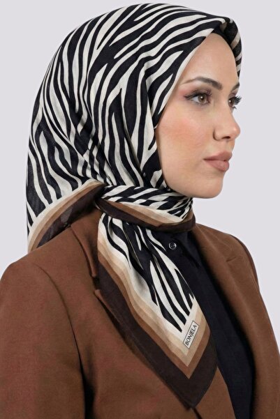hadiora Women's Brown Zebra Patterned Mio Jazz Scarf