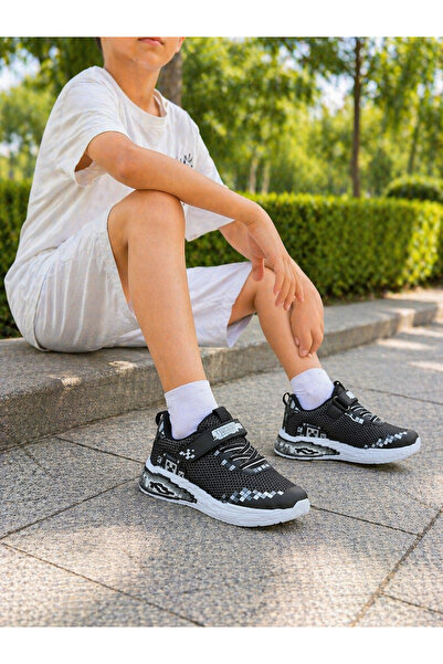 homiro Pantofi sport pentru copii cu modele colorate - Negru