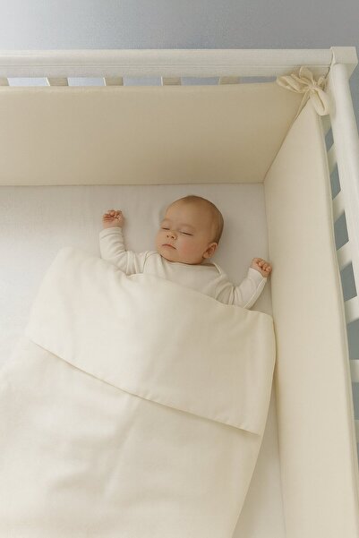 Jaju Baby Krem Renk 100x200 Montessori Kenar Koruyucu Beşik Kenar Koruma %100...