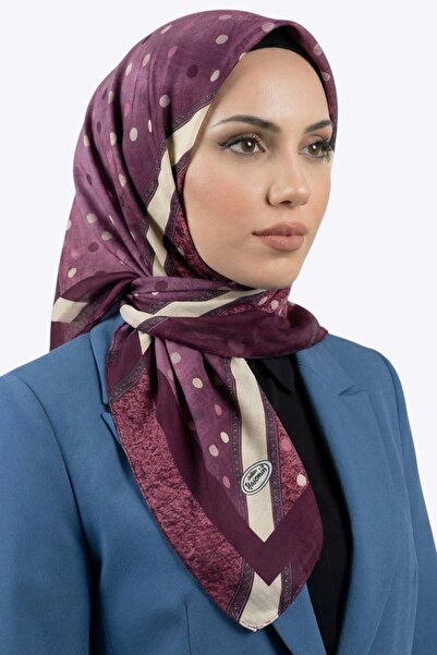 hadiora وشاح نسائي مطرز بنقاط الليلك للصيف