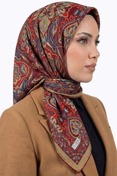 hadiora Women's Burgundy Ethnic Shawl Patterned Organic Cotton Soft Scarf