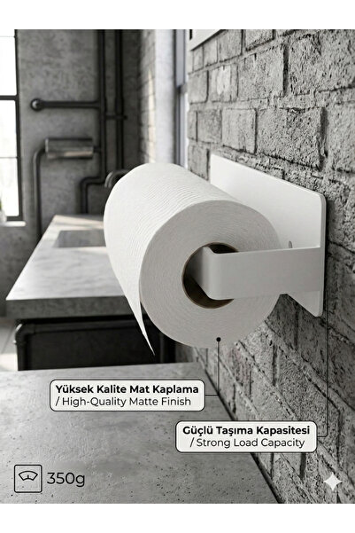 Grassi Yapışkanlı Metal Kağıt Havlu Peçetelik - Yapışkanlı Demir Askılık - Havluluk Banyo Askısı