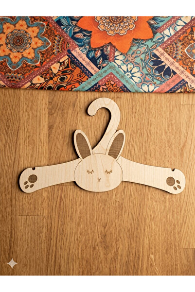 Handmade Bebek Odası Dekoratif Tavşan Askı - Yeni Doğan Hediyelik Ahşap Elbis...