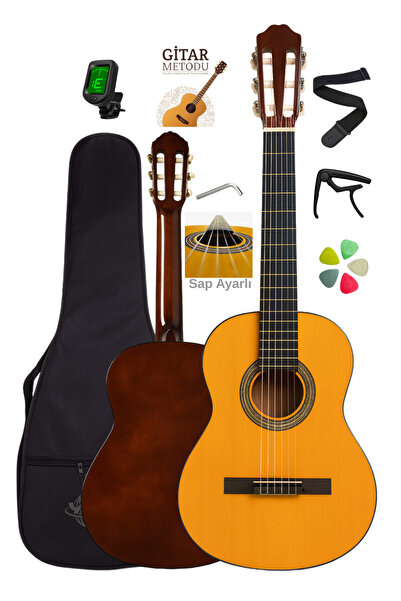 Campbell CE-54NT 3/4 Klasik Gitar Naturel - Sap Ayarlı Full Set (7-14 Yaş)
