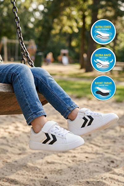 hummel 900869 Hml Malmo Jr Бяло-черни унисекс детски спортни обувки