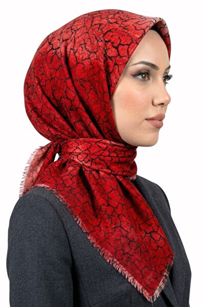 hadiora Cracked Patterned Flared Scarf 6517