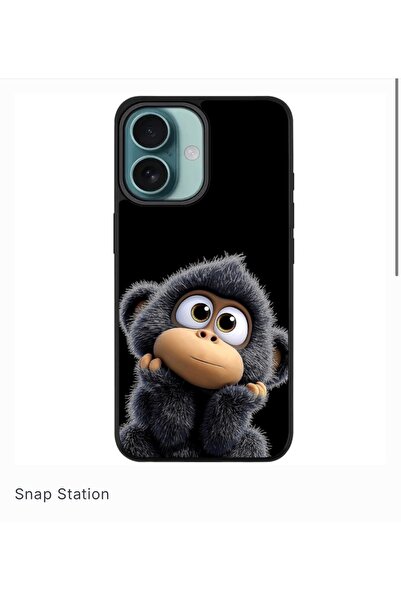 SNAPSTATIONRO Προστατευτική θήκη, MagSafe, iPhone 16 PLUS - Cute_Monkey_Black