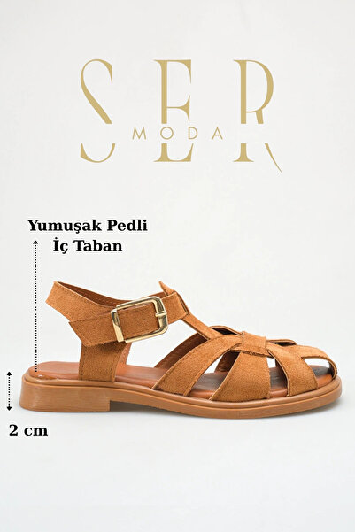 sermoda Women's Closed Sandals - Closed Toe Buckle Flat Sole Women's Sandals ...