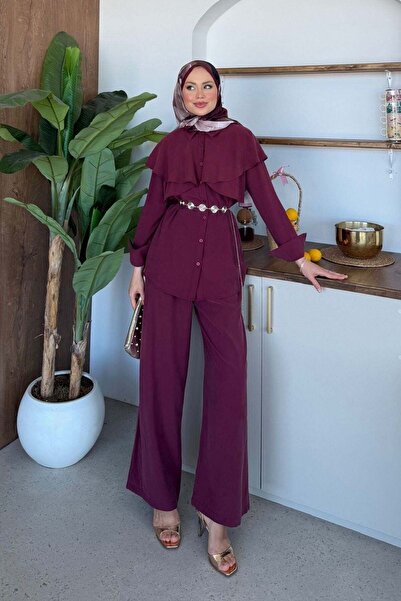 Hazamoda Σετ Ορκίντεϊ Φρέρλεϊ Μοντάλ σε χρώμα Δαμασκηνί