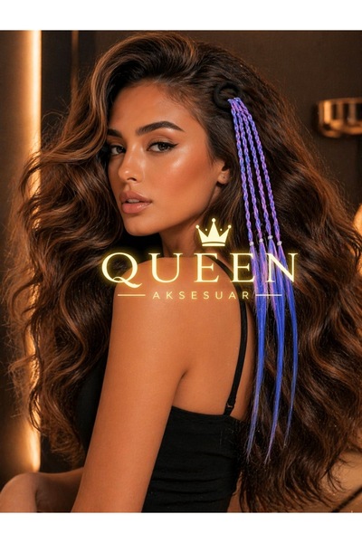 QUEEN AKSESUAR Μακρύ πλεκτό κούμπωμα με λαστιχένια πόρπη, χρωματική μεταβατικ...