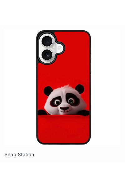 SNAPSTATIONRO Husa de protectie, MagSafe, iPhone 17 - Cute_Panda_Red