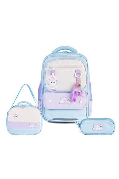 nacar çarşı Relaxion 1816 3-Piece Primary School Bag Set Turquoise - School B...
