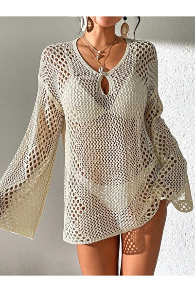 De Pose Καλοκαιρινό διάτρητο φόρεμα παραλίας