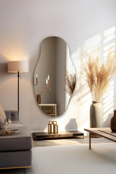Mirror Home Decor Art Modern Premium Çerçevesiz Şık Duvar Aynası Estetik Bany...