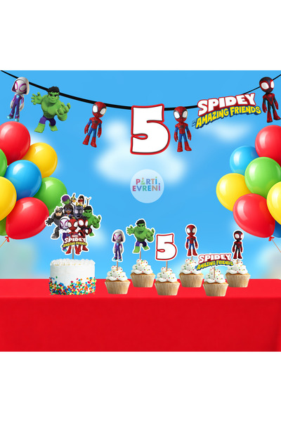 Parti Evreni Spidey ve İnanılmaz Arkadaşları Temalı Doğum Günü Seti | Yaş Seç...