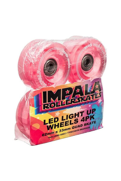 IMPALA Φωτιζόμενοι τροχοί 4 τεμαχίων ροζ 62 χιλιοστά