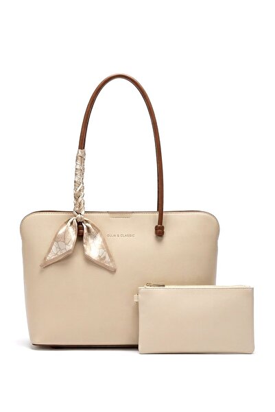 Guja Μπεζ γυναικεία τσάντα ώμου C1105