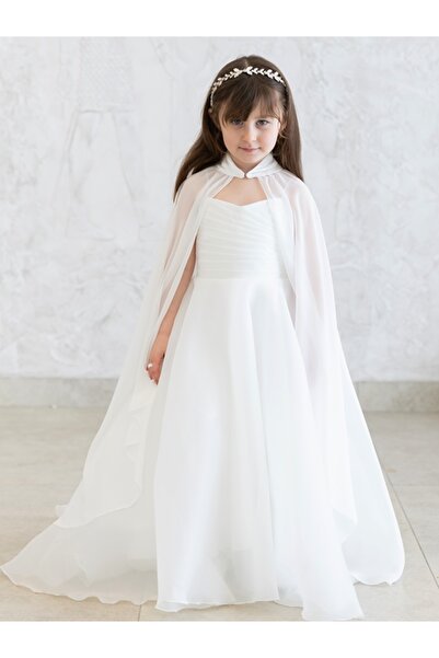 paris in paris Children's Dress+Cape Double Set Wedding Dress Evening Dress w...