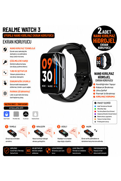 Astakos واقي شاشة زجاجي هيدروجيل متوافق مع ساعة Realme Watch 3، مقاوم للصدمات...