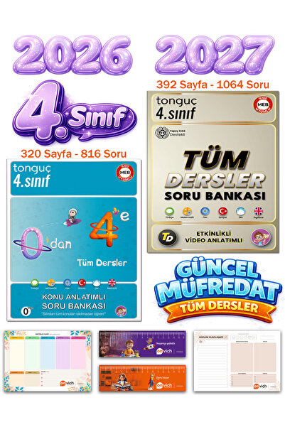 Tonguç Yayınları 4. Sınıf 0 dan 4 e Konu Anlatımı Soru Bankası - Tüm Dersler ...