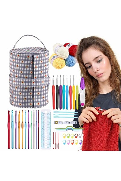 iğne izi Σετ βελονάκια και εργαλεία πλεξίματος - Σετ βελονάκια με τσάντα αποθ...