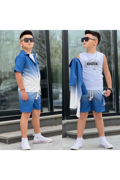 zavera for kids Set de 3 piese pentru băieți, cămașă, pantaloni scurți și bod...