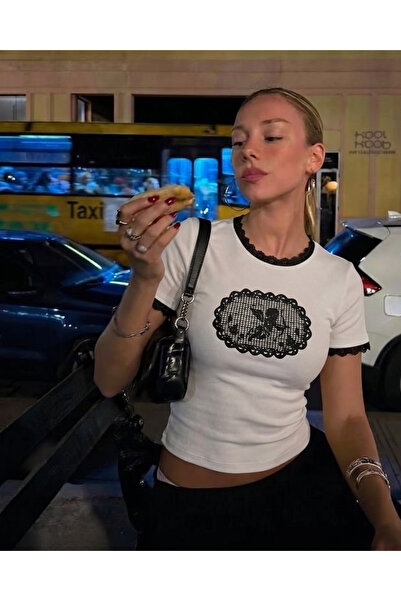 Toum Δαντελένια Λευκή Μπλούζα Μωρού Angel Lace Crop