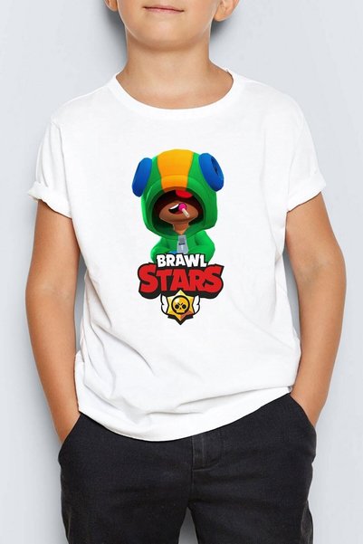 Morinna Brawl Stars Leon Baskılı Çocuk Tişört T-shirt Mr-5