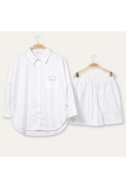 Zeyland Σετ Πουκάμισο και Σορτς για Κορίτσια - Λευκό-20251