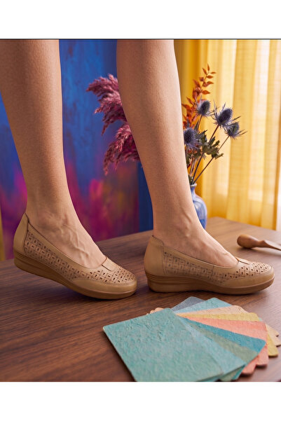 rocassi Pantofi casual ortopedici perforați cu laser din piele naturală pentr...