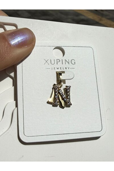 XUPING JEWELRY N Harf Çelik Gold Renk Kolye Ucu